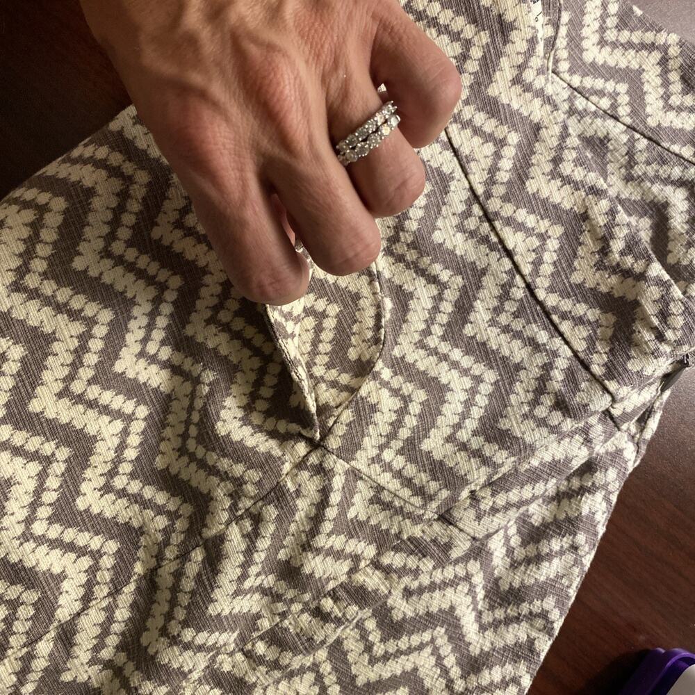 CARTONNIER Anthropologie NEW W/O Tags Gray/Ivory High Rise Shorts Sz 6 Womens - Picture 10 of 14